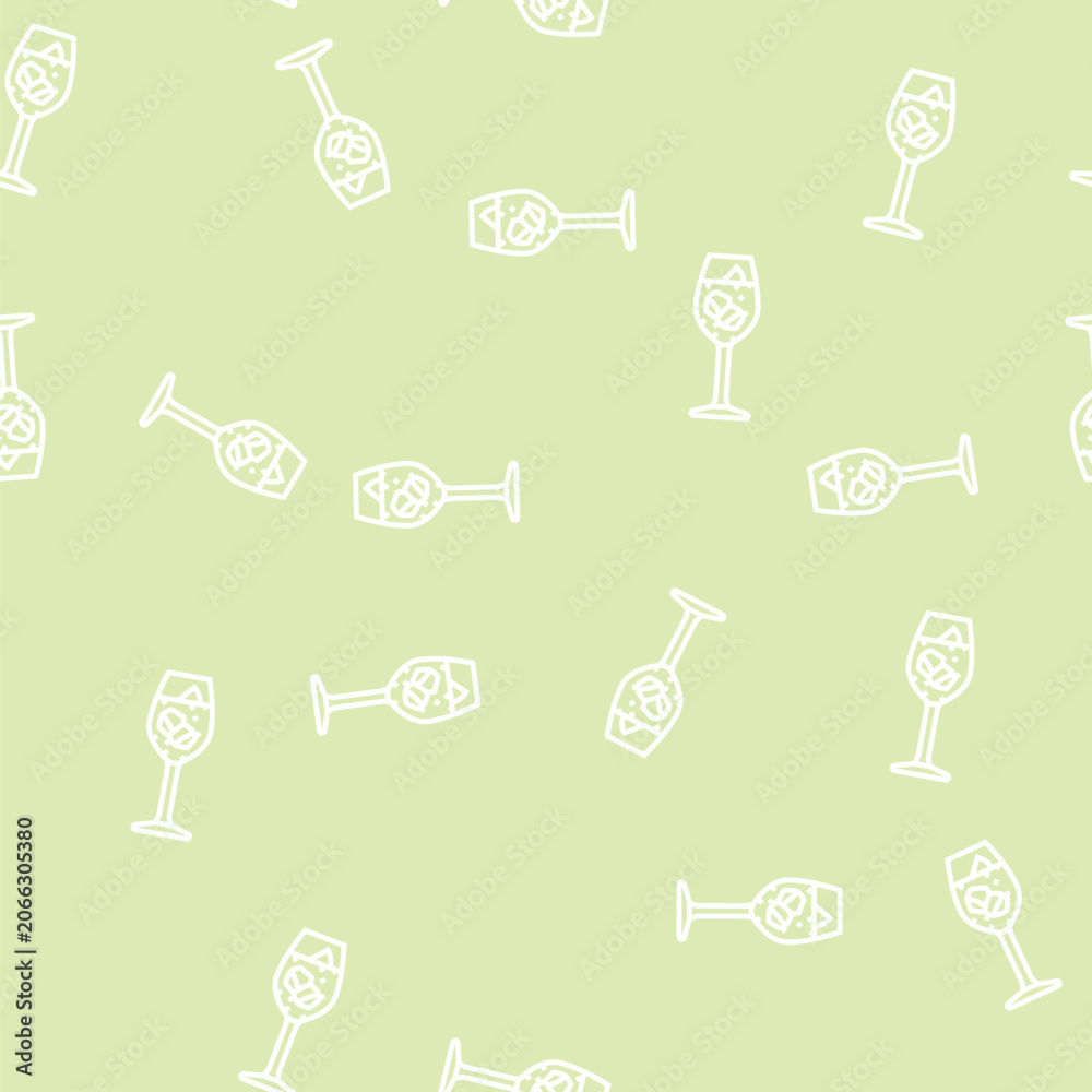 Fototapeta premium spritz cocktail glass drink vector line seamless pattern spritz cocktail glass drink sign illustration