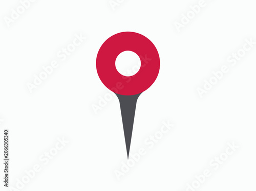 Red map pin icon isolated on a white background for navigation