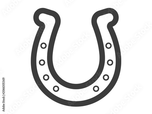 Minimalist horseshoe icon outline representing luck and equine symbol