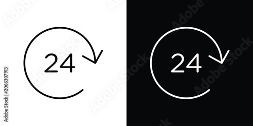 Foto 24 Hrs icon elements for projects and designs