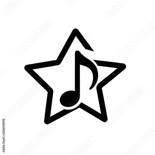 Music Star Outline Logo
