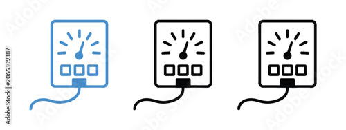 Quadro su tela Meter Sign Icon Set Representing Electric Voltage Measurement, Smart Energy Moni