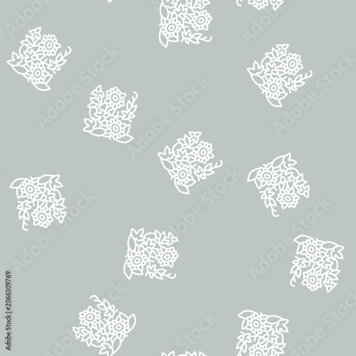 Obraz na plátně passiflora flower liana vector line seamless pattern passiflora flower liana sig
