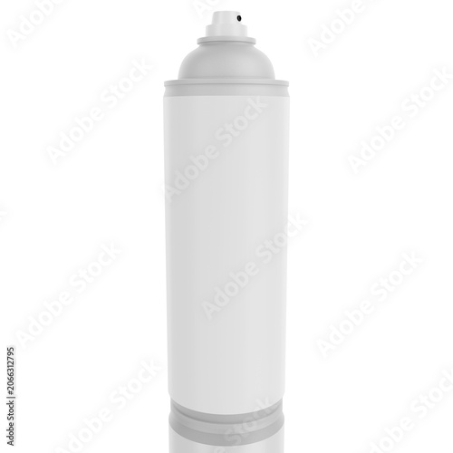 Flacone spray bianco per prodotti sanitari su sfondo bianco