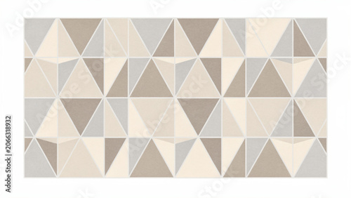 geometric tile pattern with neutral beige and gray tones in a modern decorative wall design