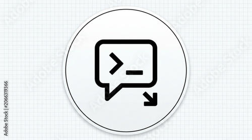 Code chat bubble icon with download symbol
