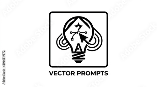 Vector prompts icon with lightbulb