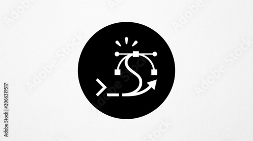 Black circular icon with white recycling symbol