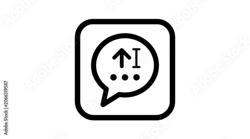 Chat bubble with up arrow and dots in square icon