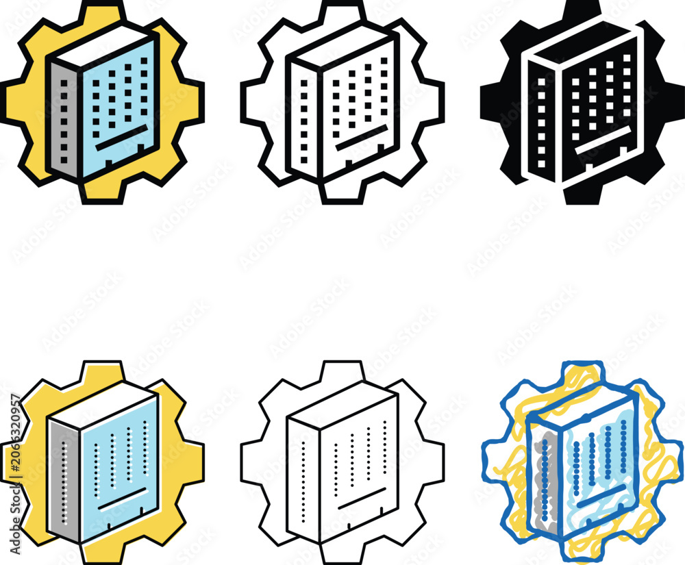 Naklejka premium building process color icon vector. building process sign. variety isolated symbol