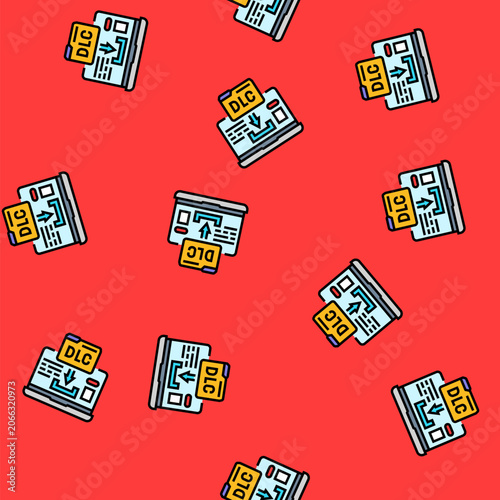 Fotografie downloadable content education platform vector seamless pattern downloadable con