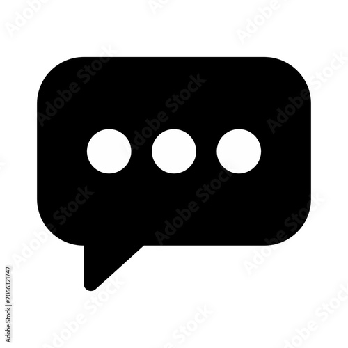 Foto Black speech bubble icon with an ellipsis, a symbol indicating active typing, on