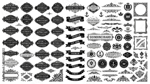 Black and white nautical labels.