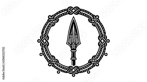 Ancient spear head emblem symbol.