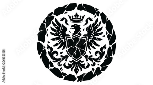 Black and white eagle crest emblem.