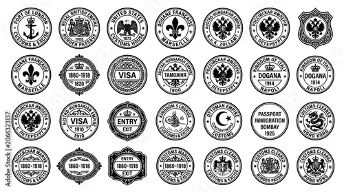 Collection of various seal logos.