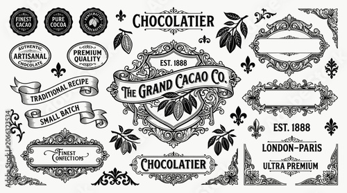 Black and white chocolate label designs.