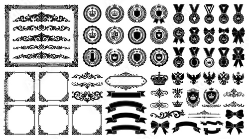 Collection of ornate black graphics.