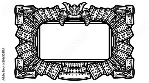 Decorative empty picture frame border.