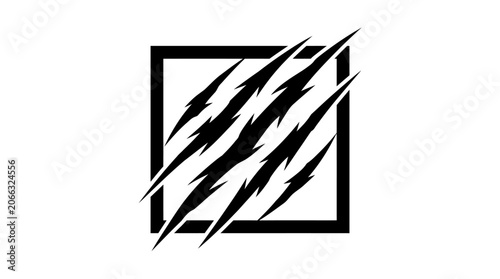 Black and white abstract square design.