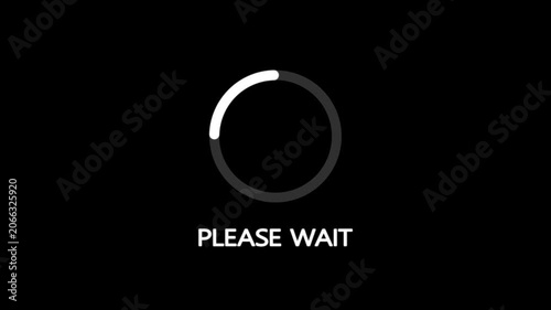 please wait circle loading progress bar animation