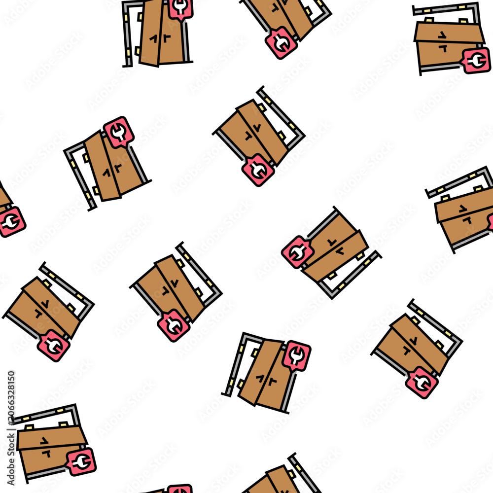 Obraz premium door repairs vector seamless pattern door repairs sign illustration