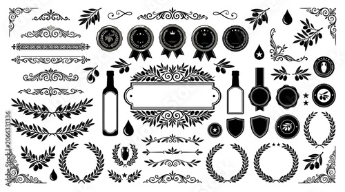 Black wine bottle and glass icons.