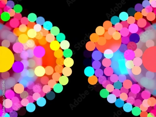 Abstract vector circle pattern with colorful dots, pattern, geometric