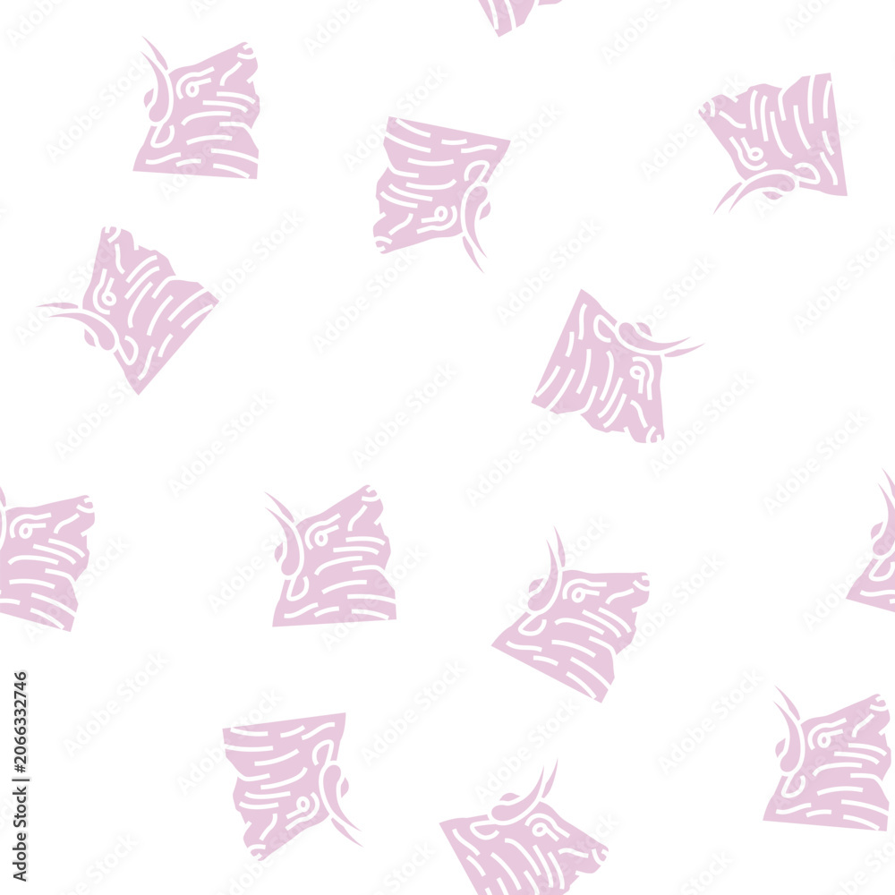 Fototapeta premium bull animal zoo vector glyph seamless pattern bull animal zoo sign illustration