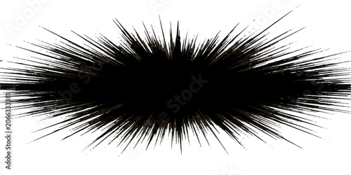 Tableau sur toile A stark black abstract explosion of jagged lines bursts from the center, creating a dynamic and energetic visual effect