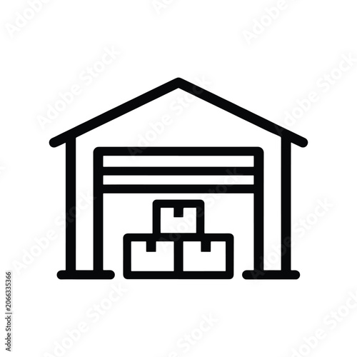 Warehouse Logistics Icon Clean Line Style