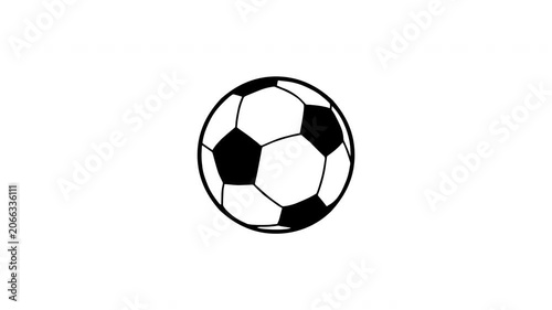 Rotating Soccer Ball Animation Isolated Football Spin Motion on Transparent Background
