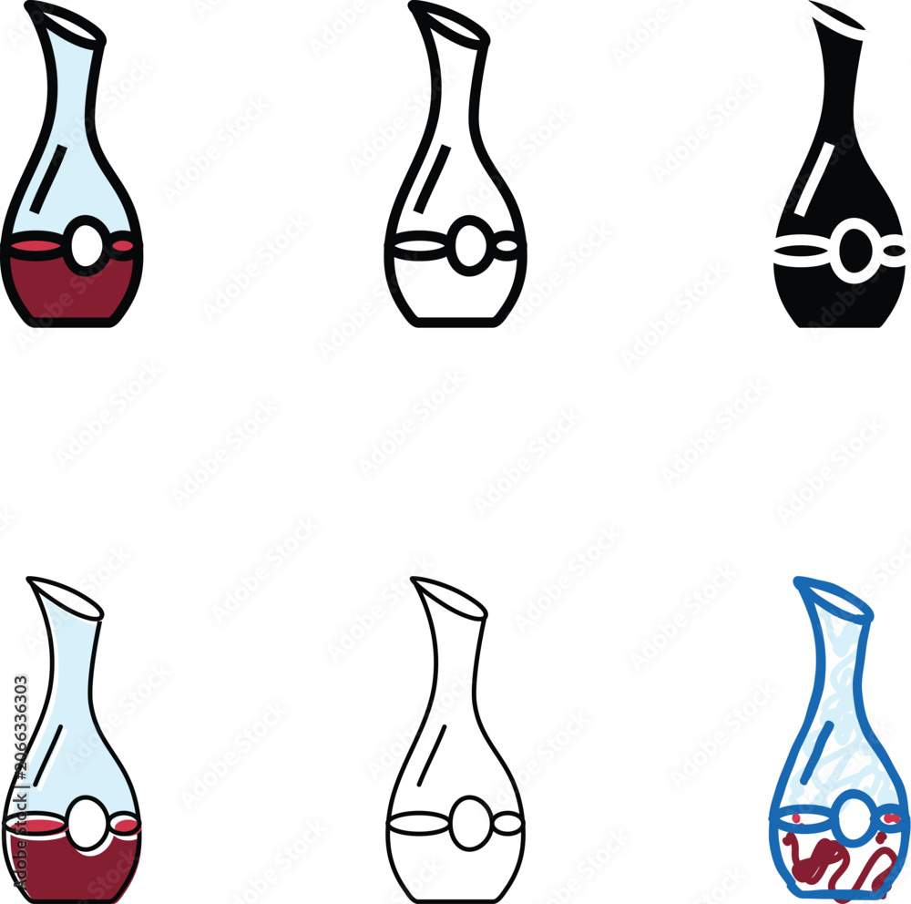 Fototapeta premium decanter wine color icon vector. decanter range wine sign. isolated symbol