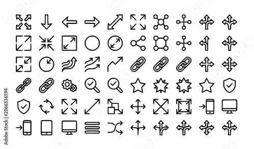 Tableau sur toile Professional Transform Resize and Connection Outline Icons with Motion and Quali