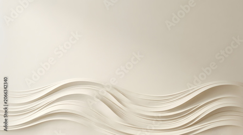 Smooth Wavy Cream and Beige Abstract Background with Gentle Curves