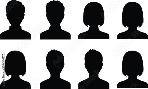 Silhouettes Of Male And Female Head And Shoulders Profiles vector untitled