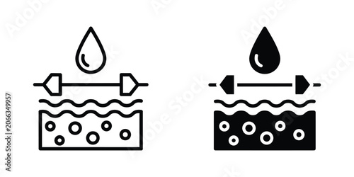 Billede på lærred Skin Hydration and Moisturizing Treatment Icons Set
