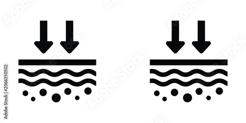Bild auf Leinwand Skin absorption and penetration icon set representing dermatological treatment a