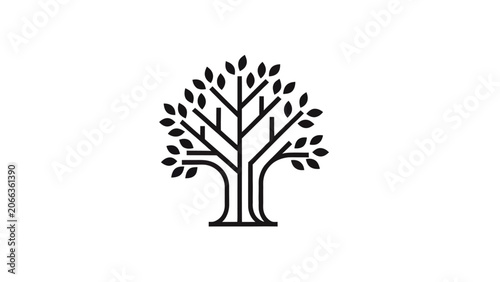 Illustration of a tree with multiple branches and leaves in a Graphic  Lifestyle