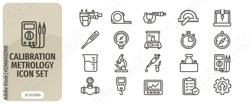 Photos Calibration and metrology icon set measuring instruments, laboratory equipment,