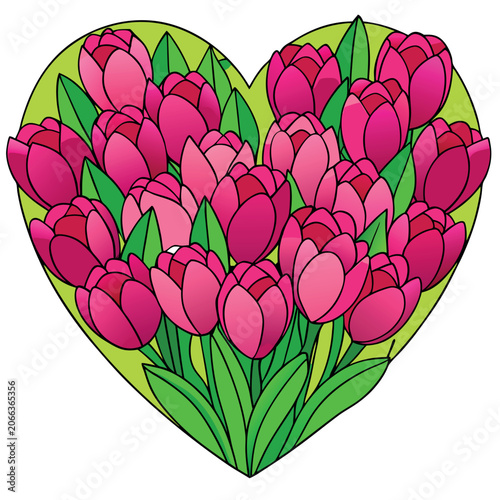 heart with flowers