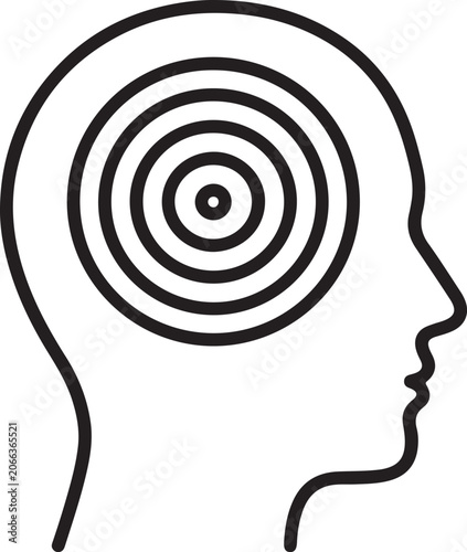 Focus Mode Head Target Bullseye Outline Icon