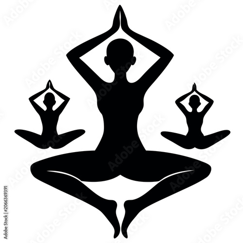 silhouette of yoga woman