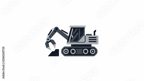 Excavator machine icon illustration.