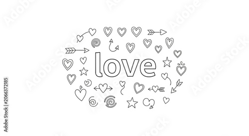 Love Concept with Heart Symbols.