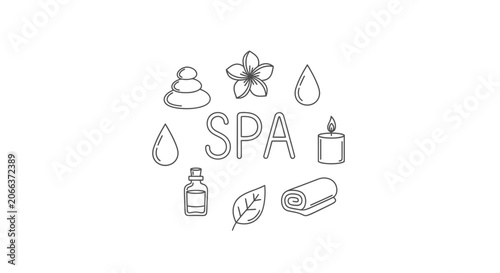 Spa wellness and relaxation symbols.