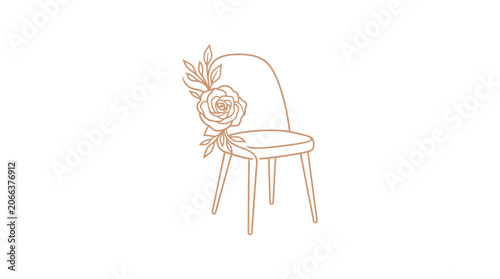 Chair with a flower design.