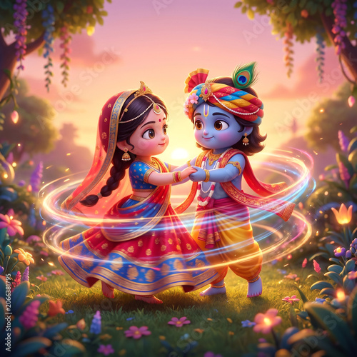 Chibi Radha Krishna Perform...