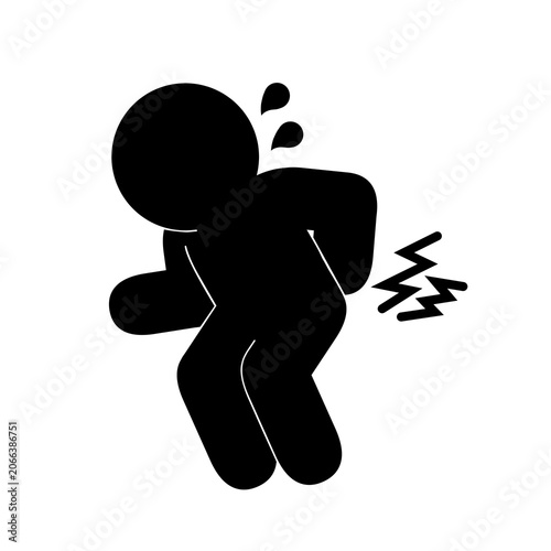 腰痛に悩む人のピクトグラム