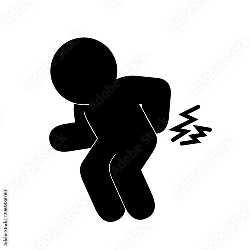 腰痛に悩む人のピクトグラム